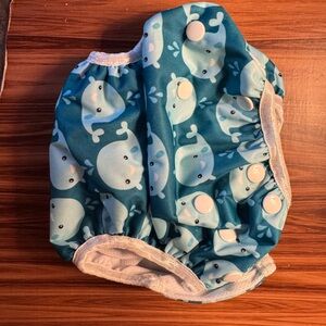 AlvaBaby Blue Whale Print Reusable Swim Diaper